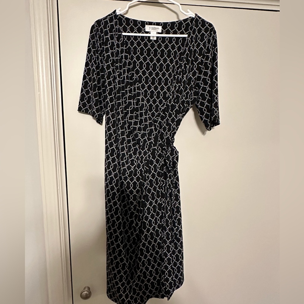 Motherhood Maternity Waist Tie Surplice Maternity Dress